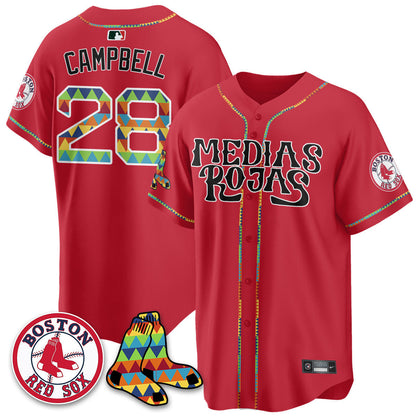 Men's Boston Red Sox "Medias Rojas" Limited Jersey - All Stitched