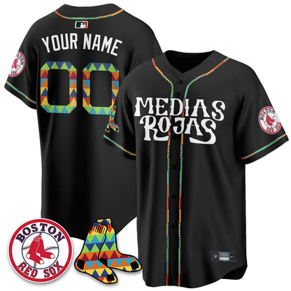 Custom Boston Red Sox "Medias Rojas" Limited Jersey - All Stitched