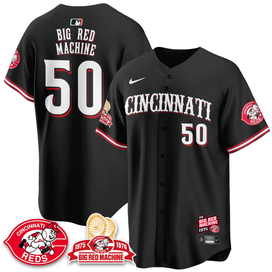 Men's Cincinnati Reds Big Red Machine 50th Anniversary Jersey - All Stitched