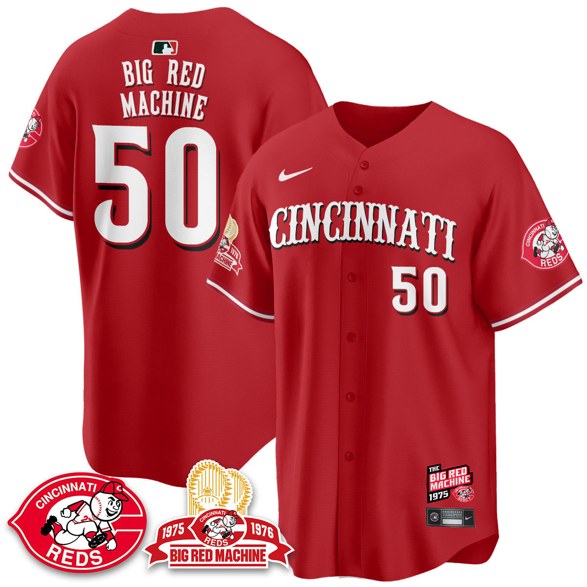 Men's Cincinnati Reds Big Red Machine 50th Anniversary Jersey - All Stitched