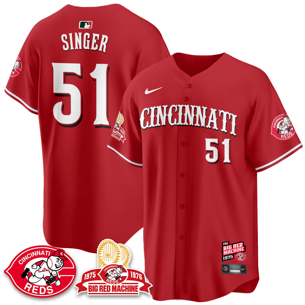 Men's Cincinnati Reds Big Red Machine 50th Anniversary Jersey - All Stitched