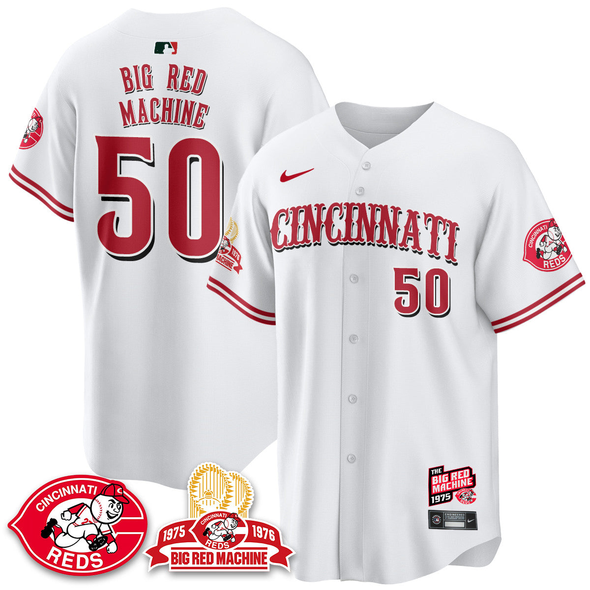 Men's Cincinnati Reds Big Red Machine 50th Anniversary Jersey - All Stitched