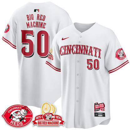 Men's Cincinnati Reds Big Red Machine 50th Anniversary Jersey - All Stitched