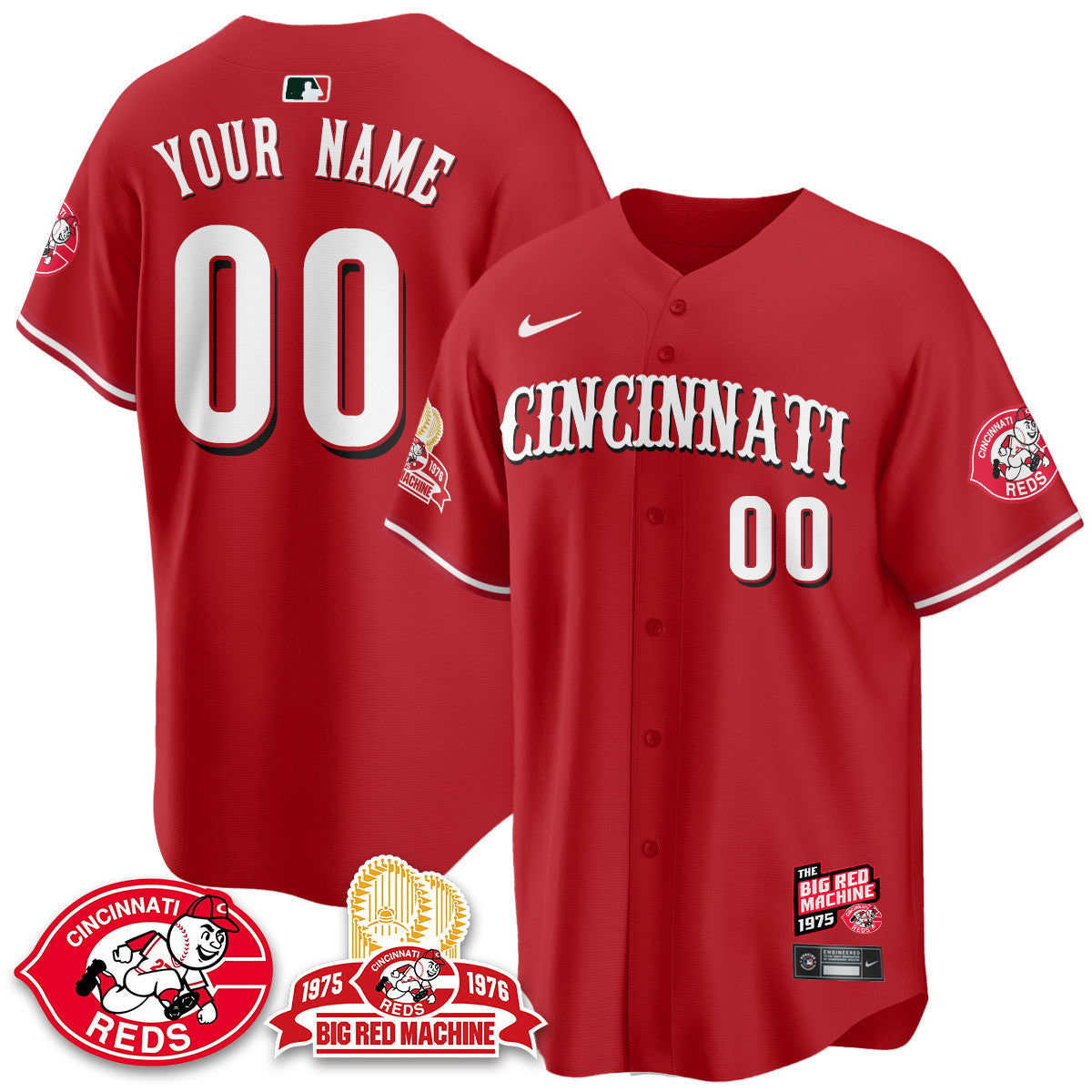 Cincinnati Reds Big Red Machine 50th Anniversary Custom Jersey - All Stitched