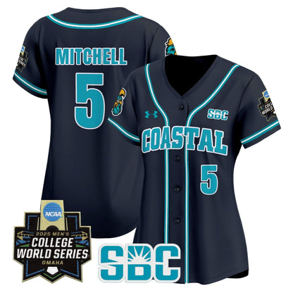 Women's Coastal Carolina Chanticleers 2025 World Series Vapor Premier Limited Jersey - All Stitched