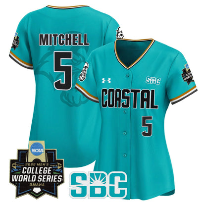 Women's Coastal Carolina Chanticleers 2025 World Series Vapor Premier Limited Jersey - All Stitched