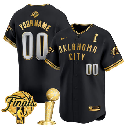 Oklahoma City Thunder 2025 Champions Vapor Baseball Custom Jersey - All Stitched