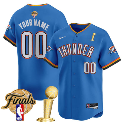 Oklahoma City Thunder 2025 Champions Vapor Baseball Custom Jersey - All Stitched