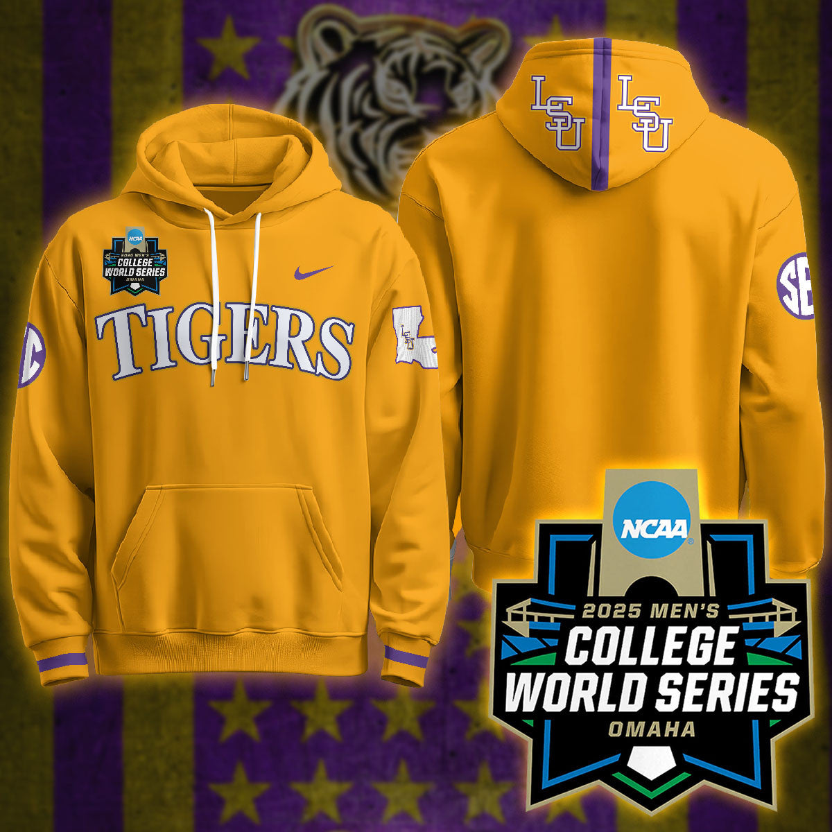 LSU Tigers 2025 World Series Limited Hoodie - All Stitched