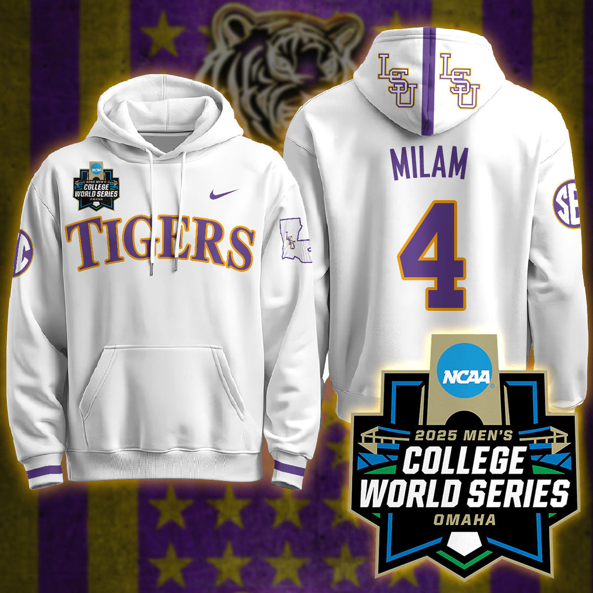 LSU Tigers 2025 World Series Limited Hoodie - All Stitched