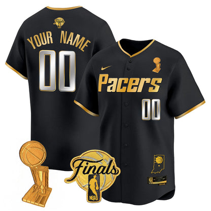 Custom Indiana Pacers Swingman Baseball Jersey - Final + Trophy Patch - All Stitched