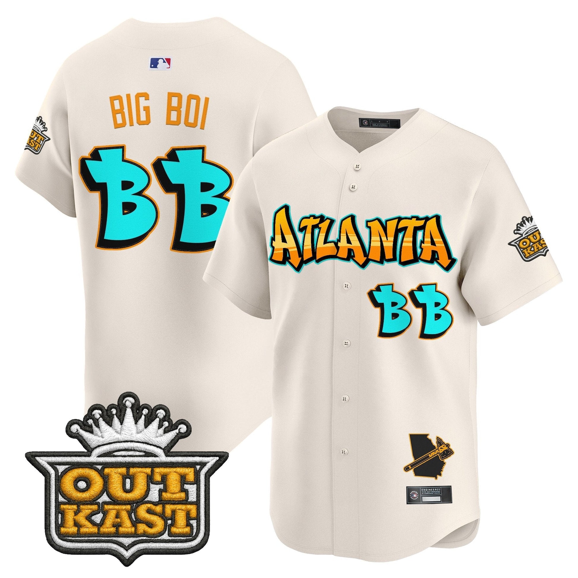 Men's Atlanta Braves 'Graffiti A-Town Edition' Vapor Premier Limited Jersey - All Stitched