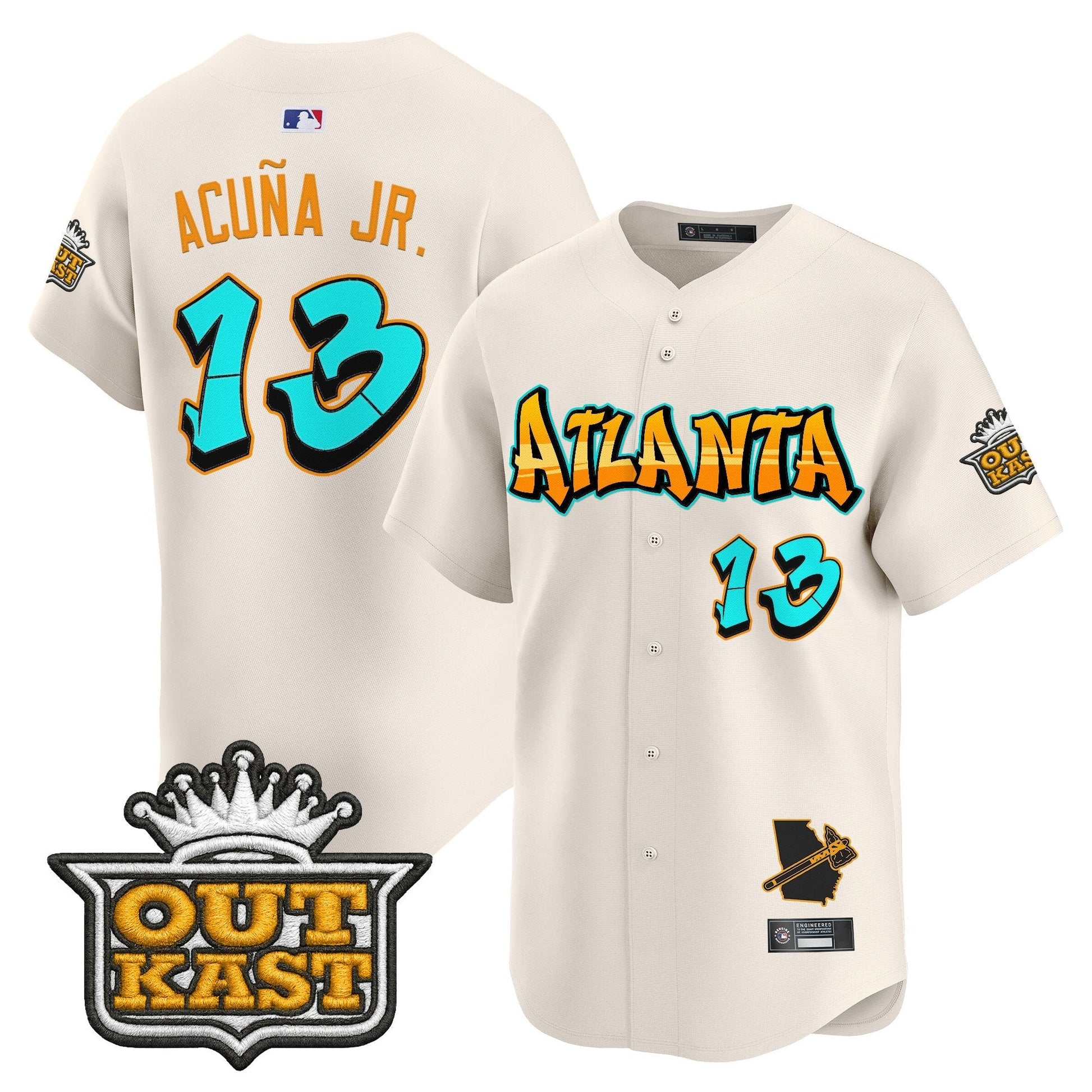 Men's Atlanta Braves 'Graffiti A-Town Edition' Vapor Premier Limited Jersey - All Stitched
