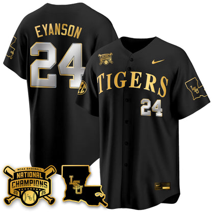 Men's LSU Tigers 2025 World Series Champions Limited Gold Jersey - All Stitched