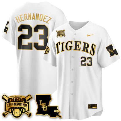 Men's LSU Tigers 2025 World Series Champions Limited Gold Jersey - All Stitched