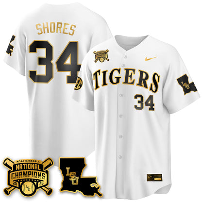 LSU 2025 World Series Champions Limited Gold Jersey - All Stitched