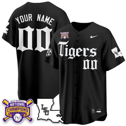 LSU Tigers 2025 World Series Champions 'Gothic Geaux Edition' Custom Jersey - All Stitched