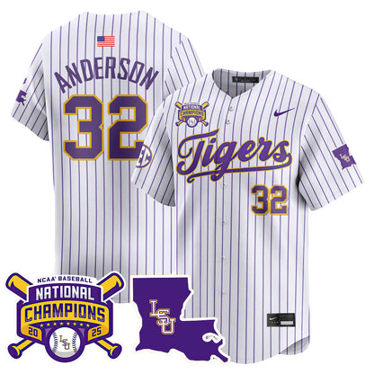 Men's LSU Tigers 2025 World Series Champions Limited Jersey - All Stitched