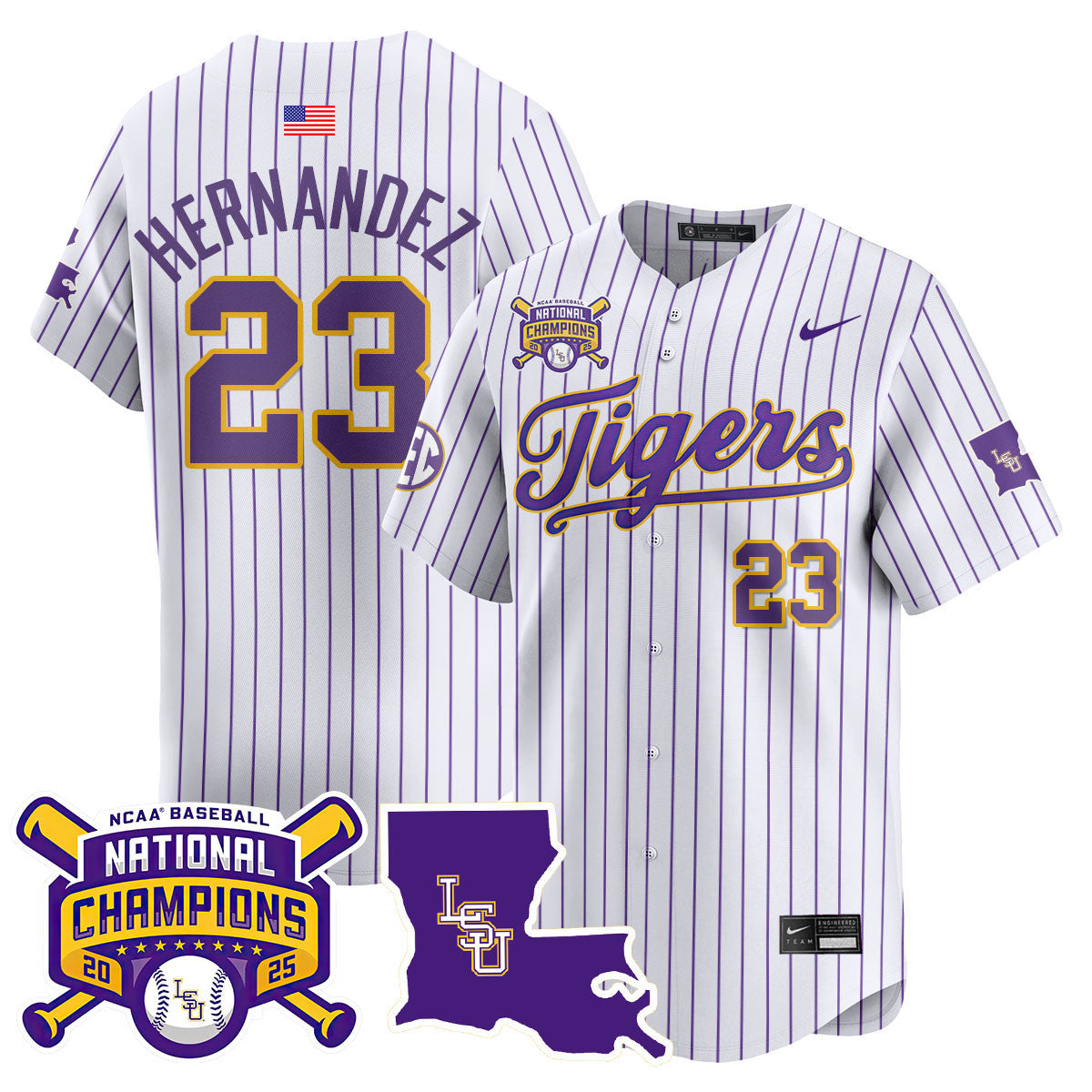 Men's LSU Tigers 2025 World Series Champions Limited Jersey - All Stitched