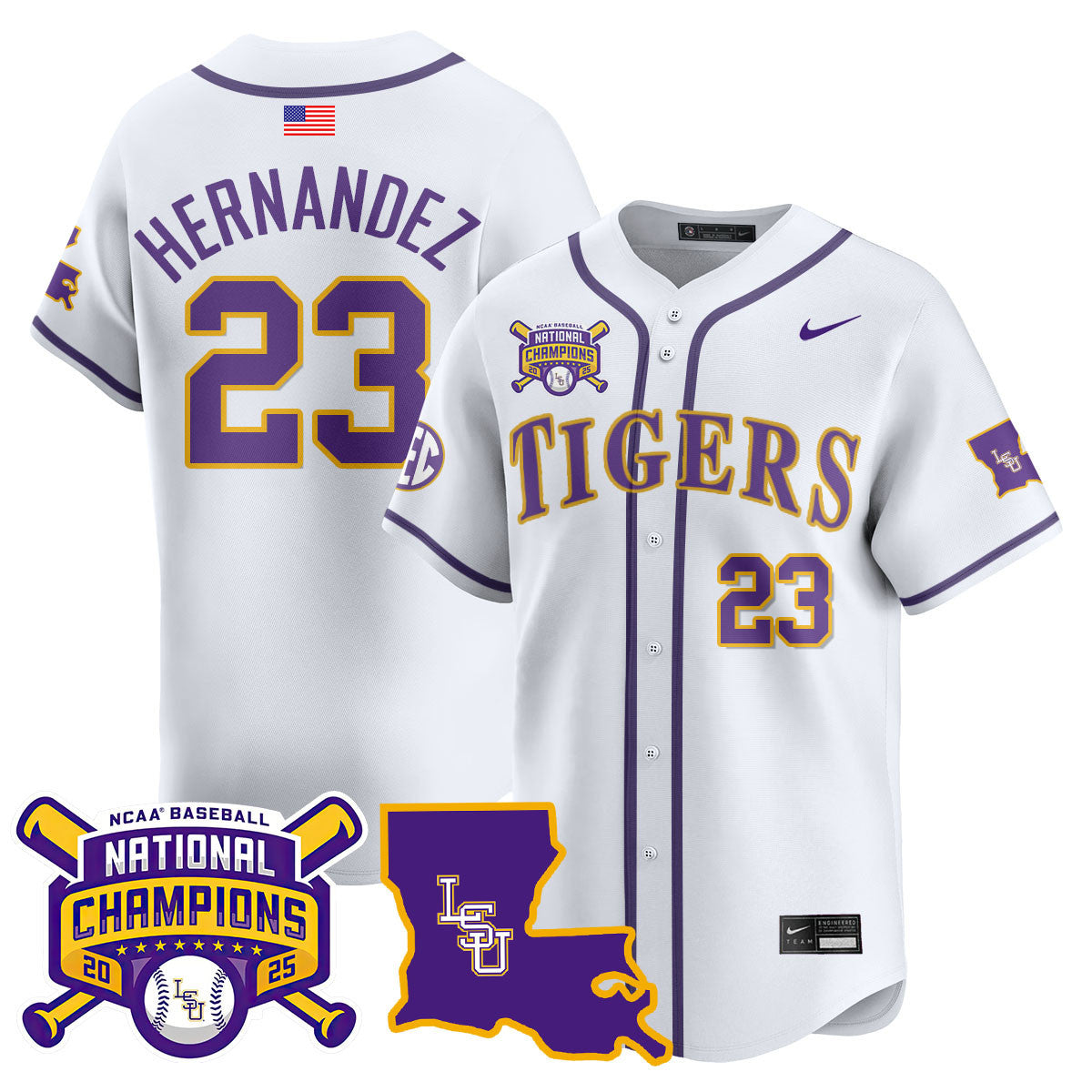 LSU 2025 World Series Champions Limited Jersey - All Stitched