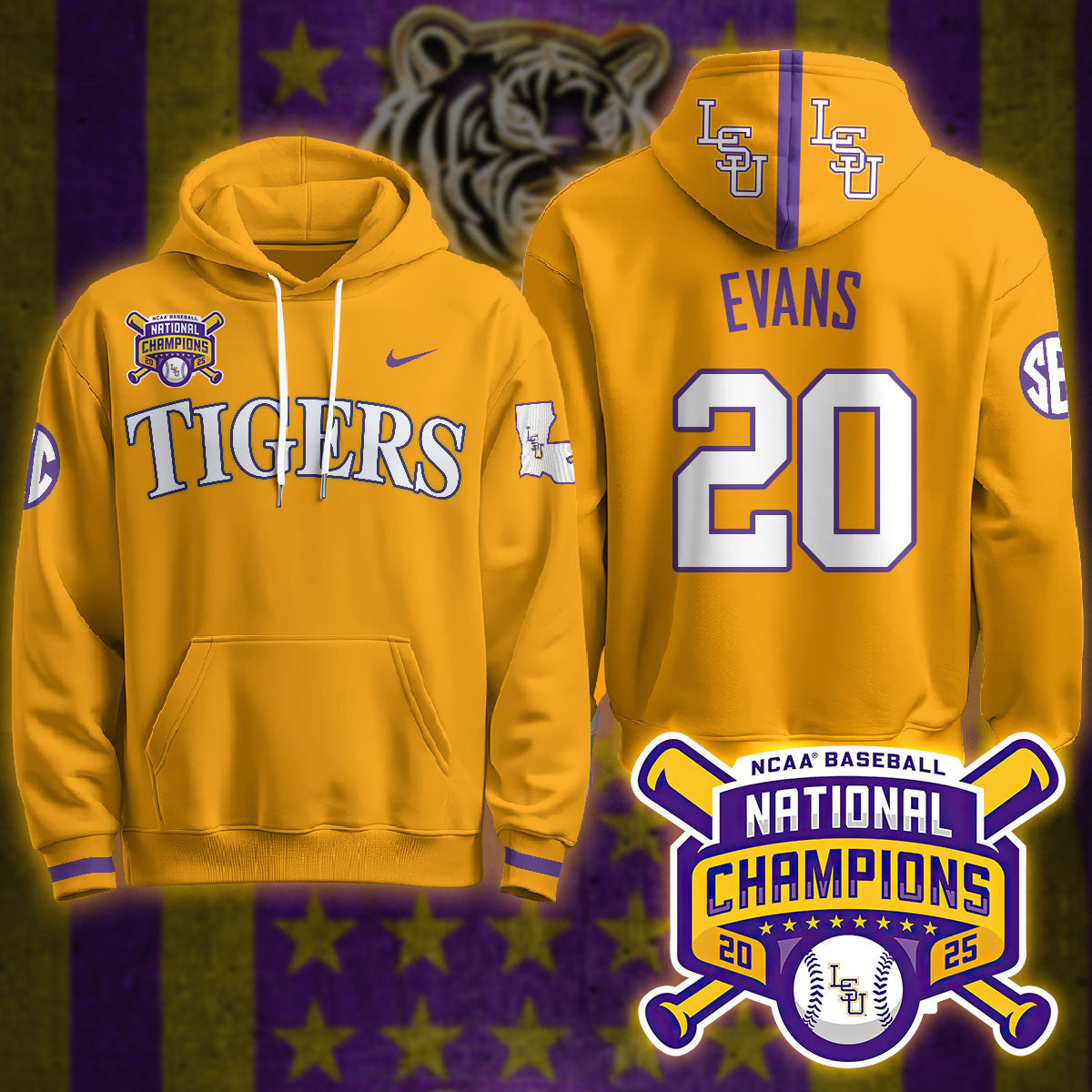 LSU Tigers 2025 World Series Champions Limited Hoodie - All Stitched