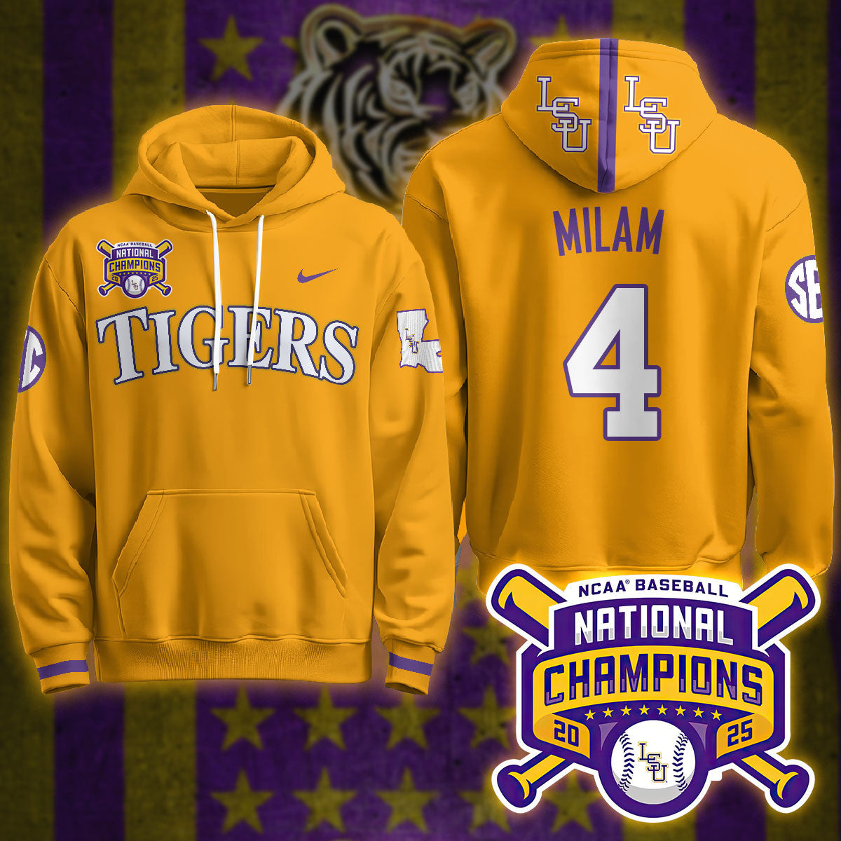 LSU Tigers 2025 World Series Champions Limited Hoodie - All Stitched