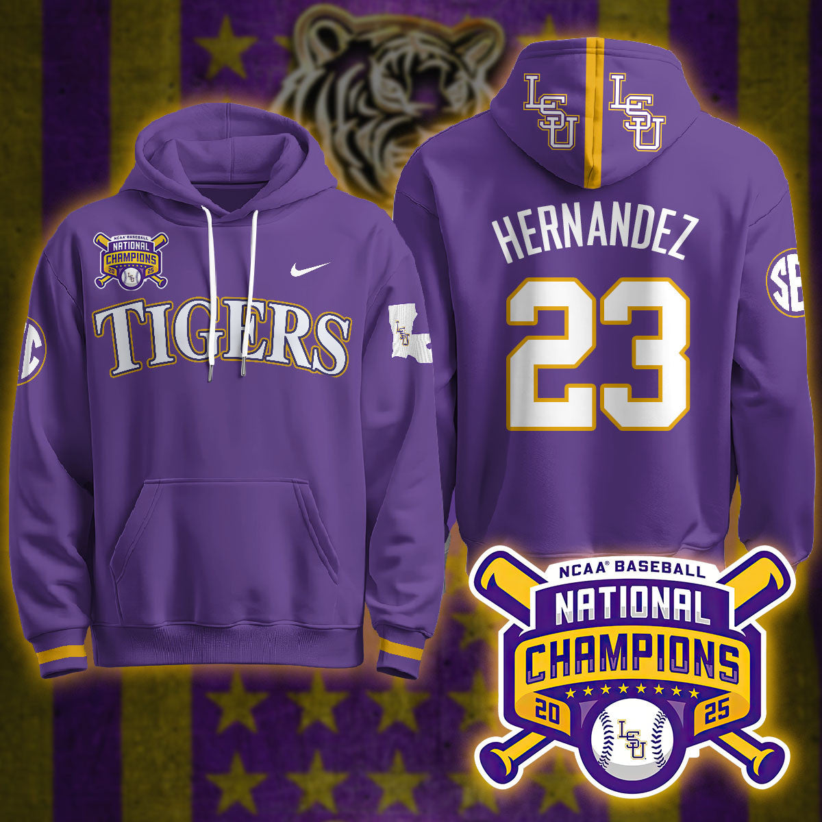 LSU Tigers 2025 World Series Champions Limited Hoodie - All Stitched
