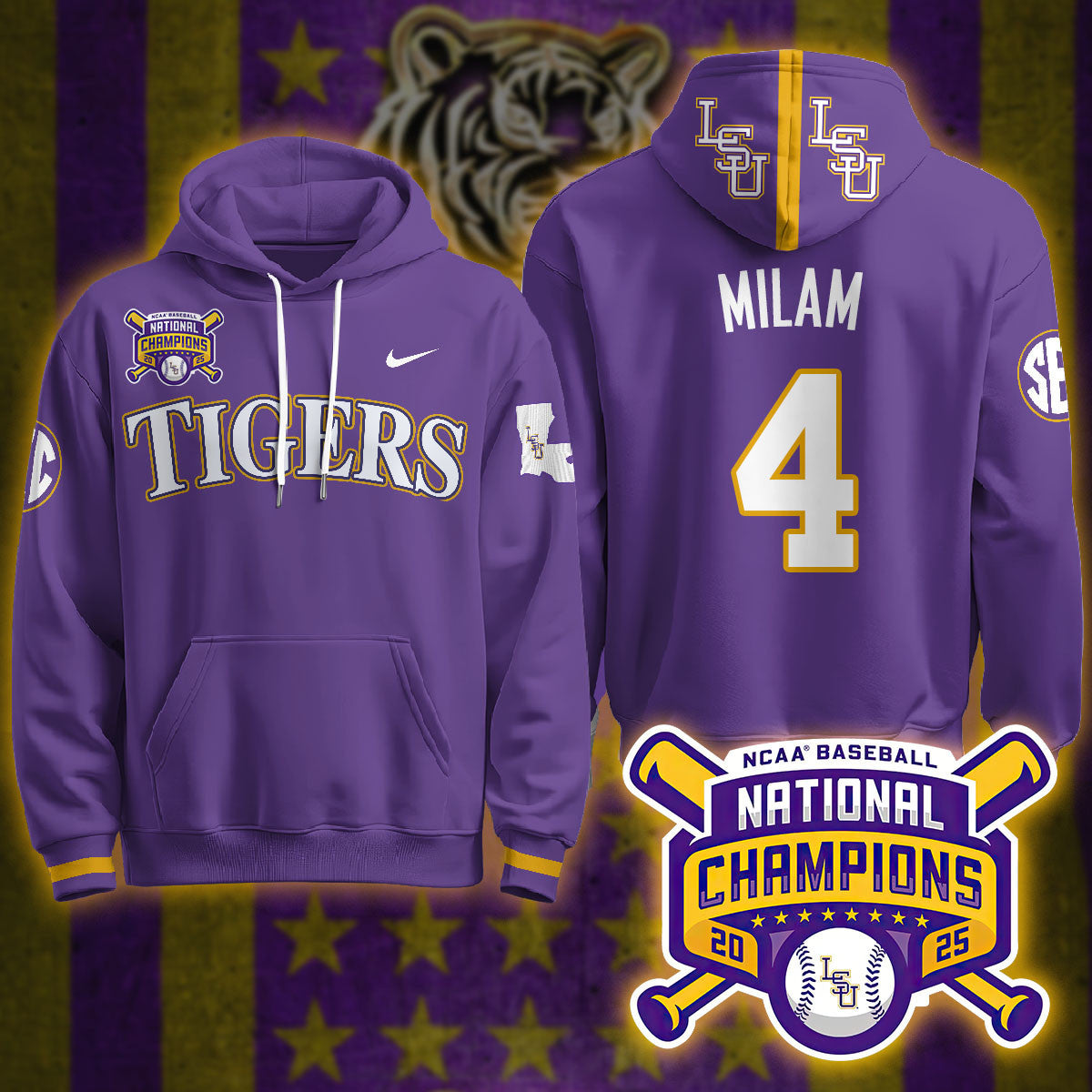 LSU Tigers 2025 World Series Champions Limited Hoodie - All Stitched