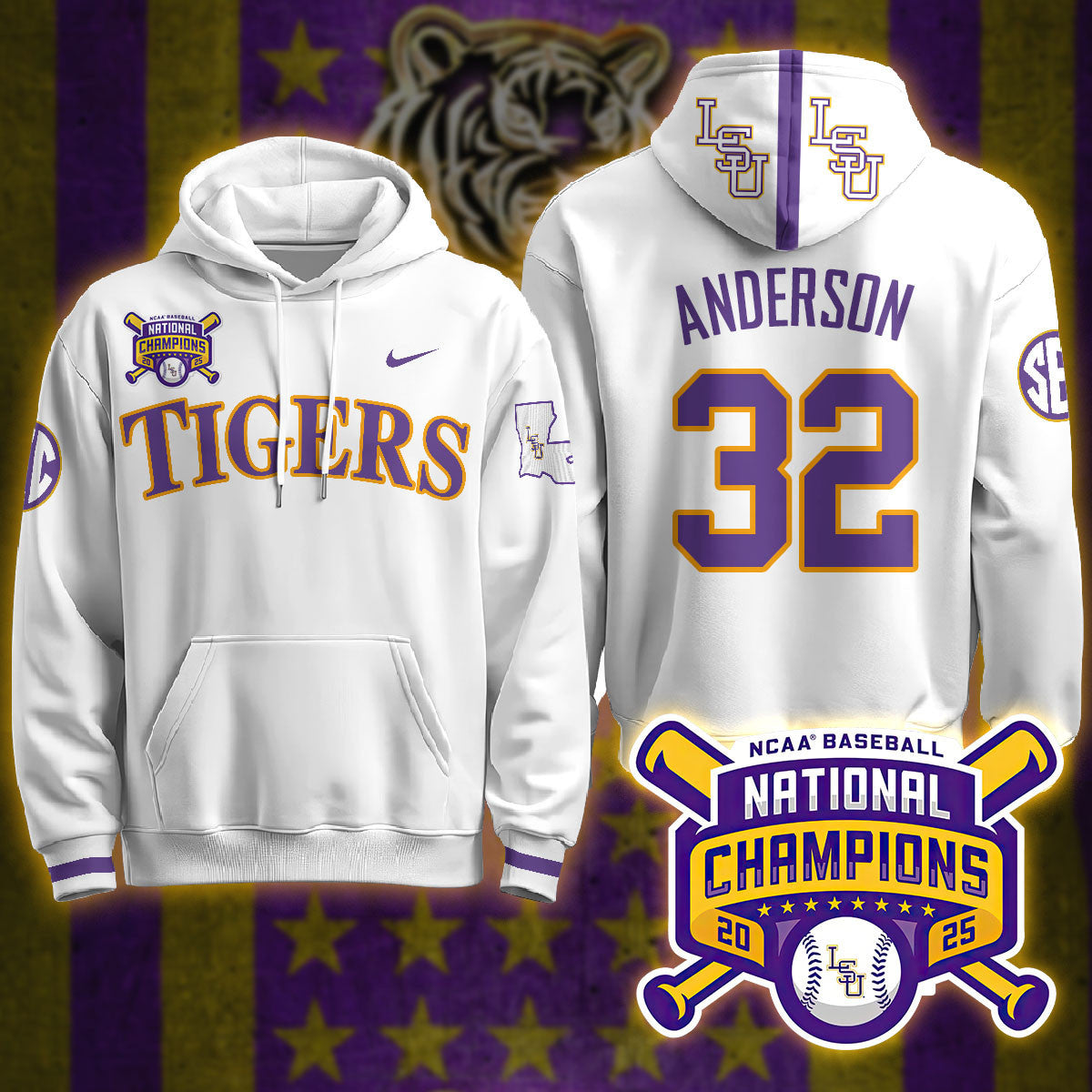 LSU Tigers 2025 World Series Champions Limited Hoodie - All Stitched