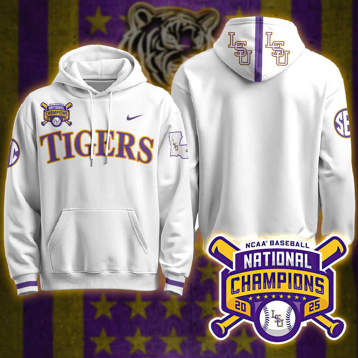 LSU 2025 World Series Champions Limited Hoodie - All Stitched