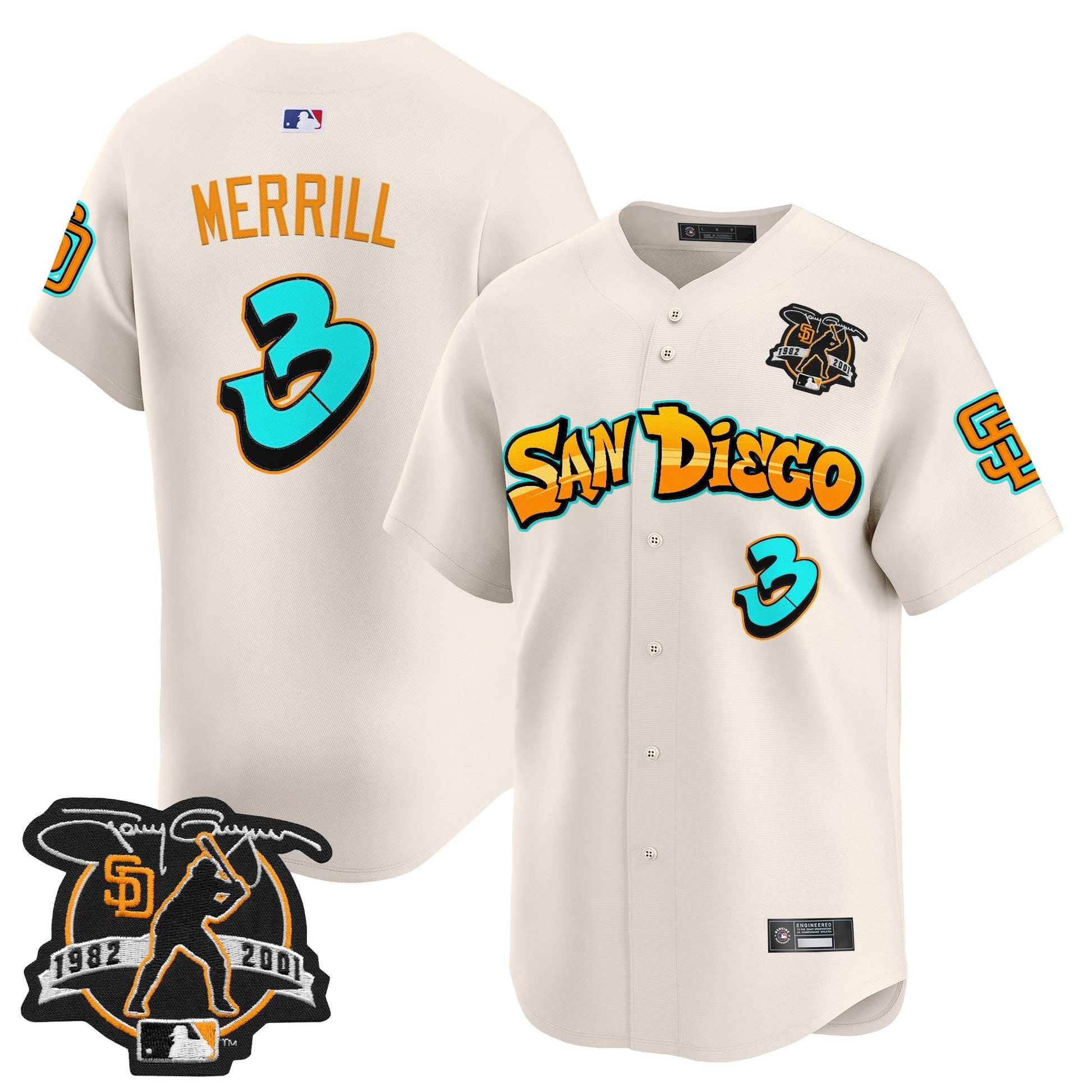Men's San Diego Padres 'Graffiti Barrio Edition' Vapor Premier Limited Jersey - All Stitched