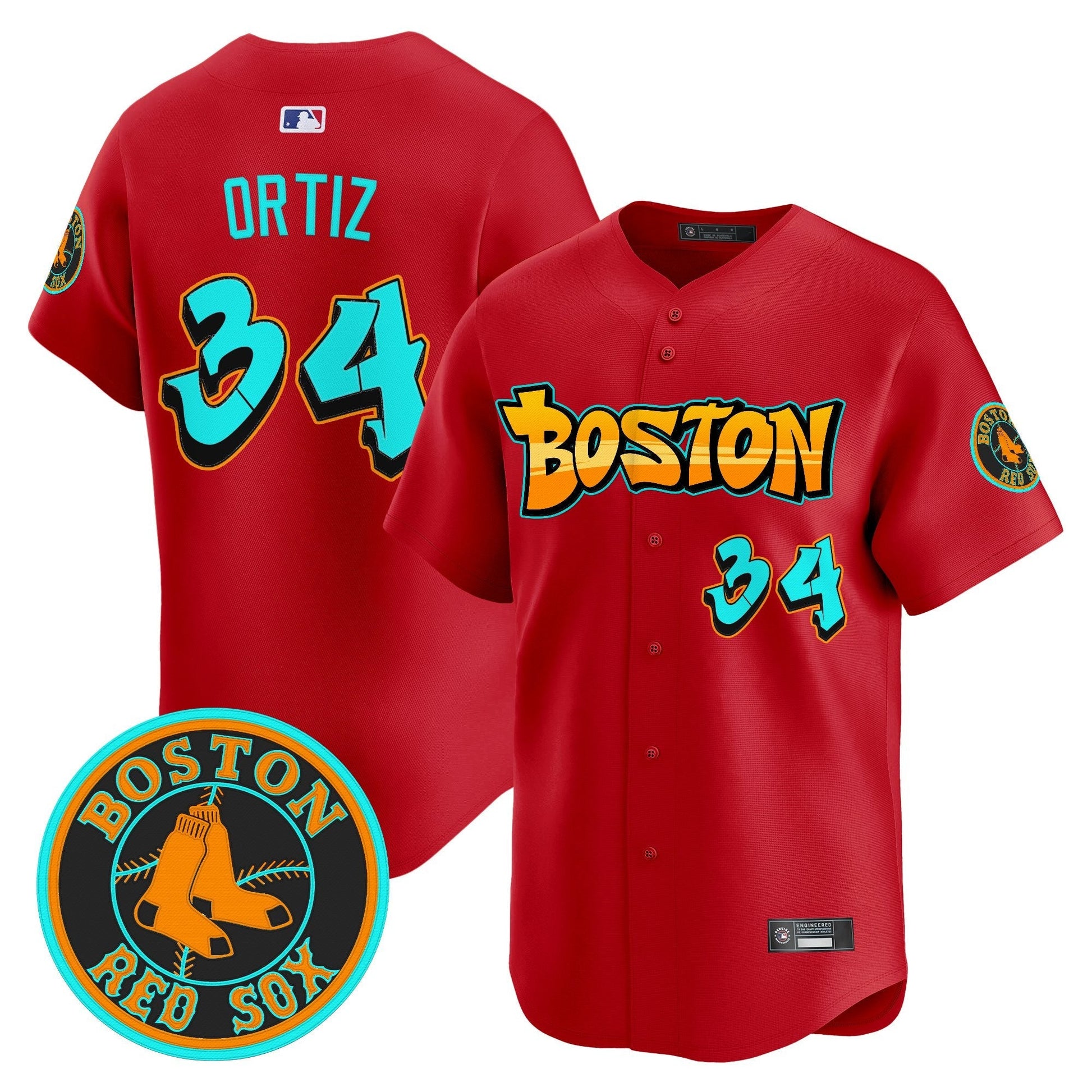 Men's Boston Red Sox 'Graffiti Streetstyle Edition' Vapor Premier Limited Jersey - All Stitched