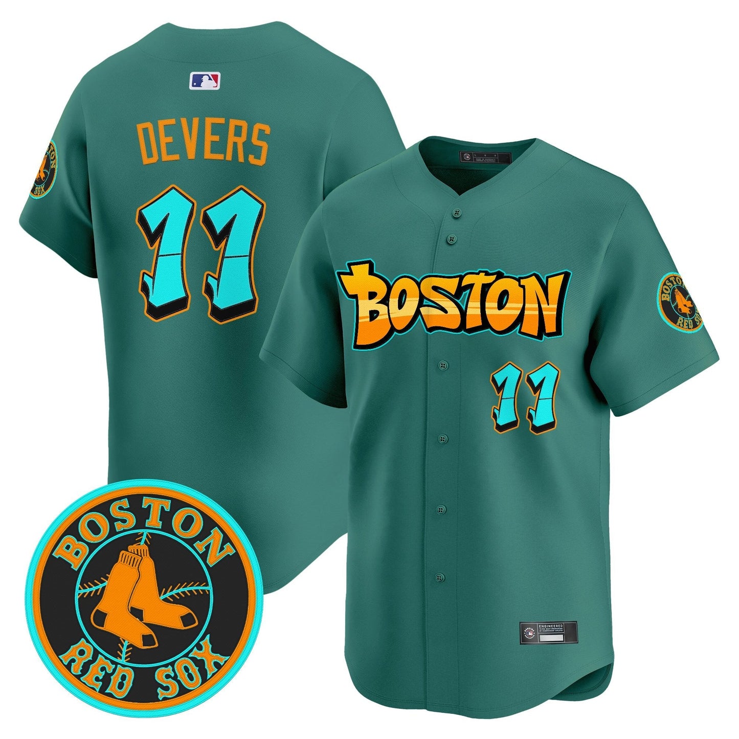 Men's Boston Red Sox 'Graffiti Streetstyle Edition' Vapor Premier Limited Jersey - All Stitched