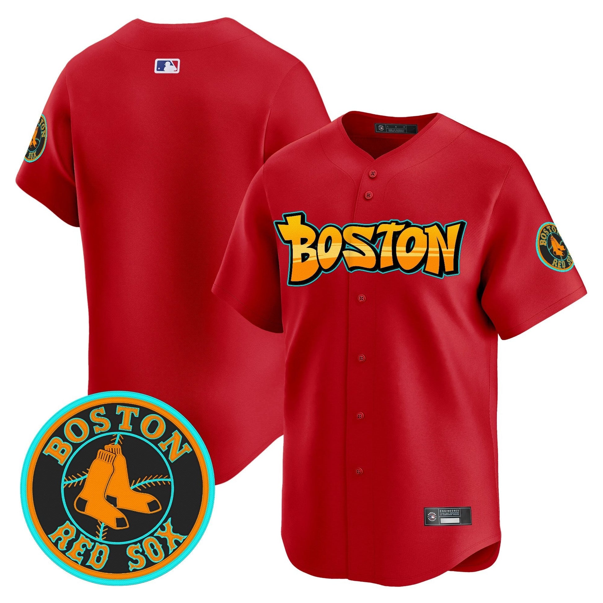 Men's Boston Red Sox 'Graffiti Streetstyle Edition' Vapor Premier Limited Jersey - All Stitched