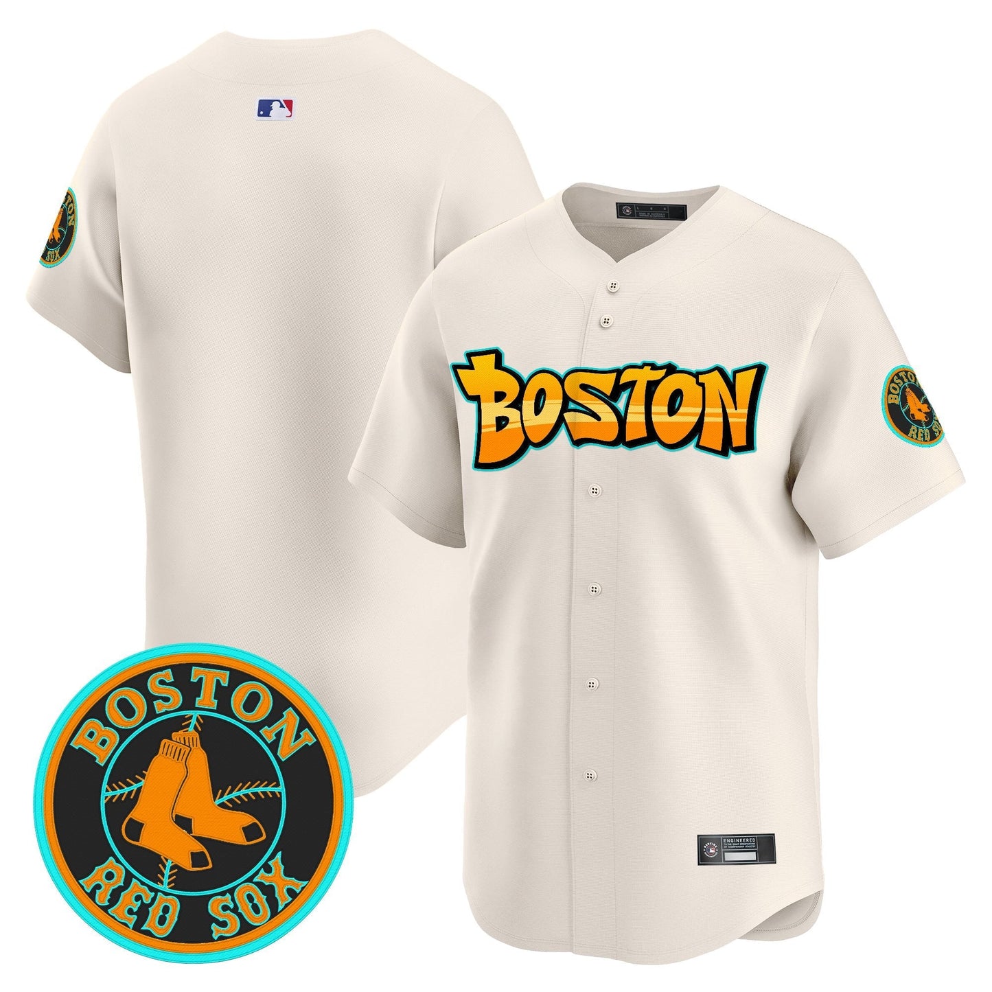 Men's Boston Red Sox 'Graffiti Streetstyle Edition' Vapor Premier Limited Jersey - All Stitched