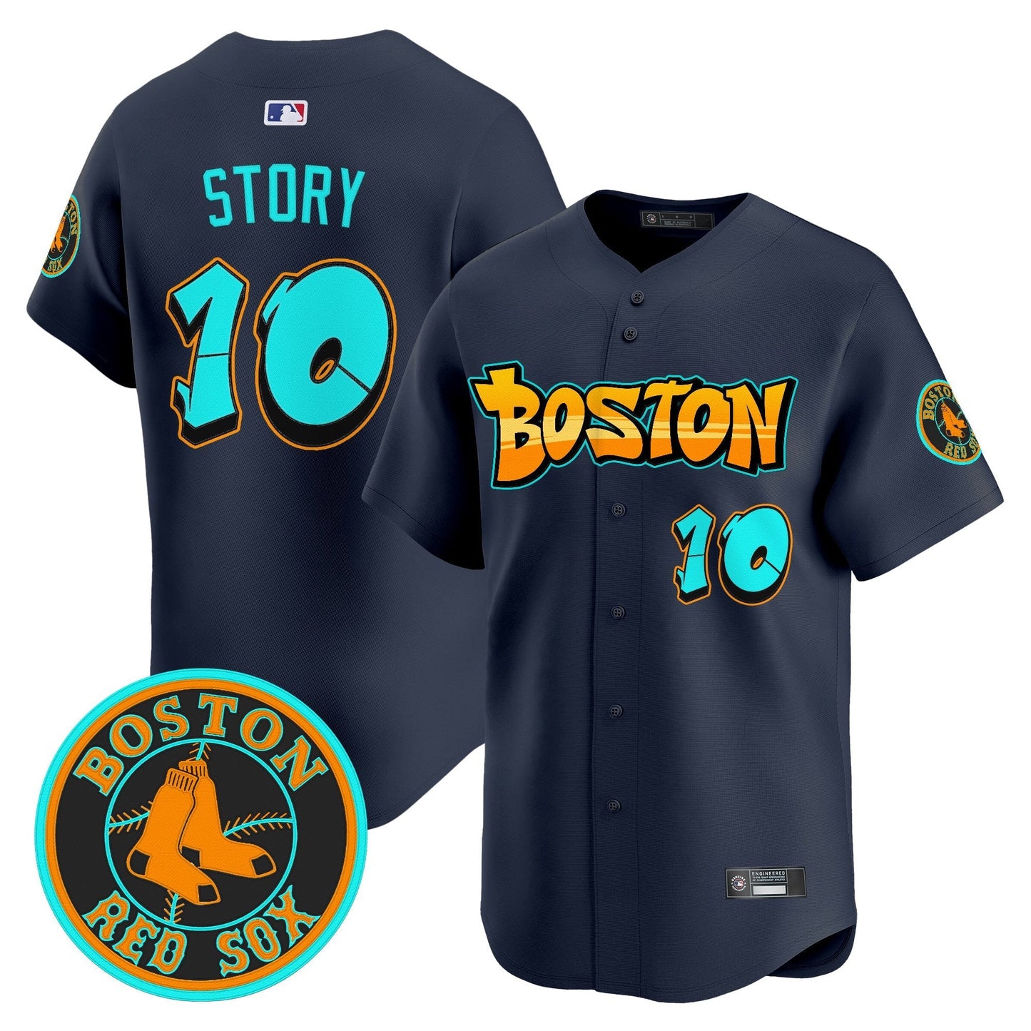 Men's Boston Red Sox 'Graffiti Streetstyle Edition' Vapor Premier Limited Jersey - All Stitched