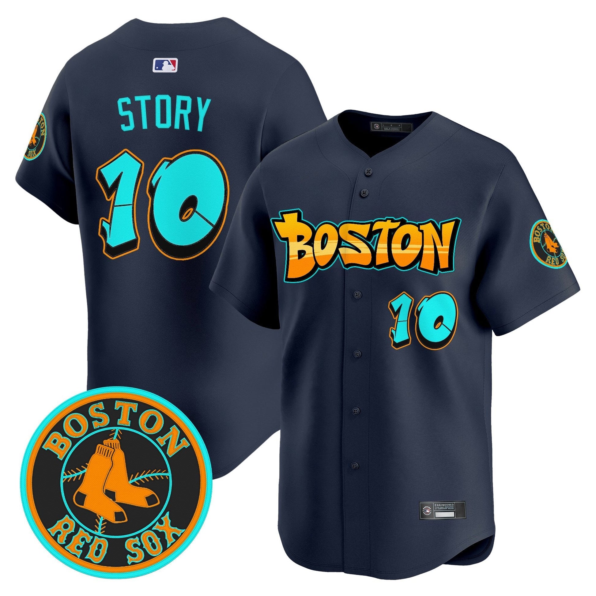 Men's Boston Red Sox 'Graffiti Streetstyle Edition' Vapor Premier Limited Jersey - All Stitched