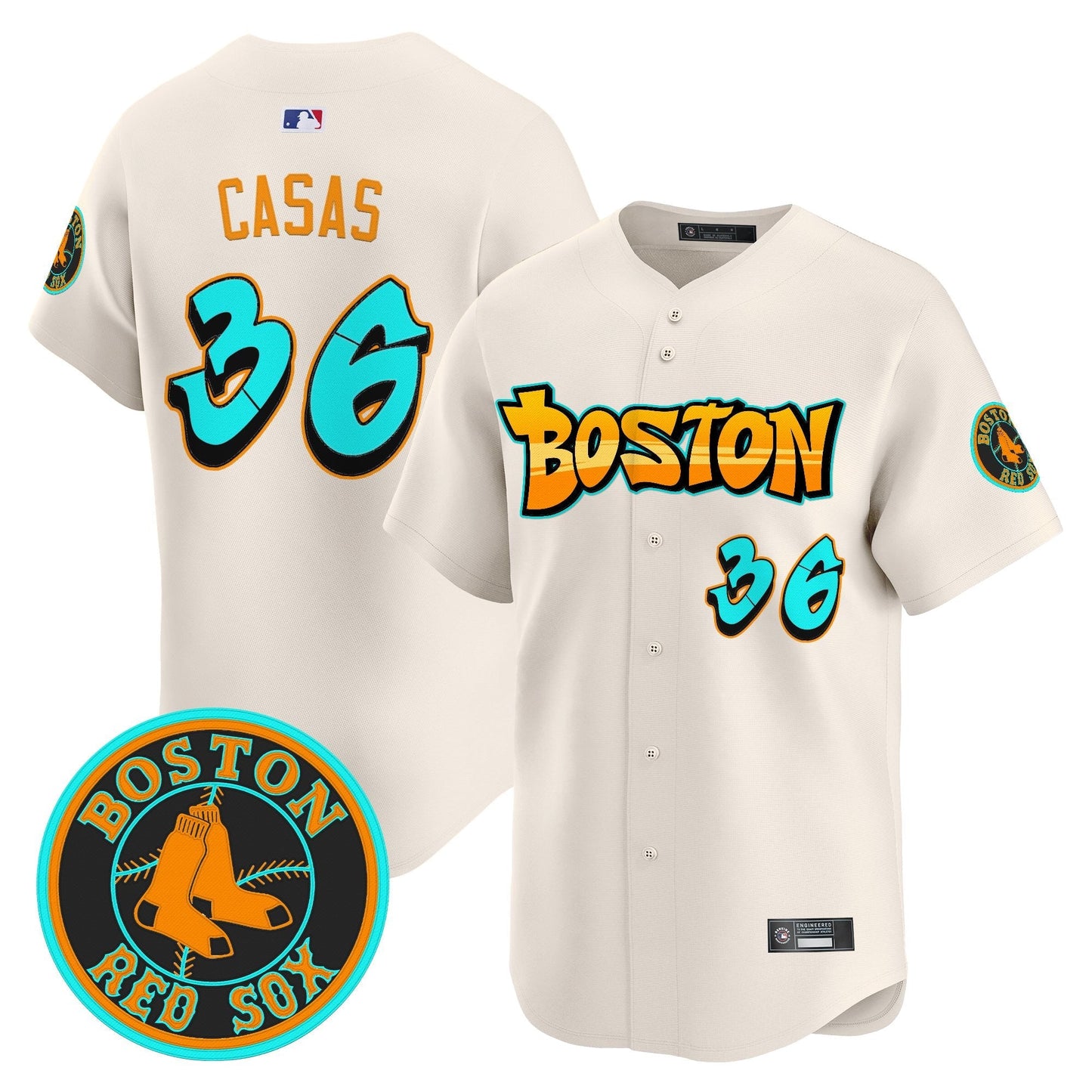 Men's Boston Red Sox 'Graffiti Streetstyle Edition' Vapor Premier Limited Jersey - All Stitched