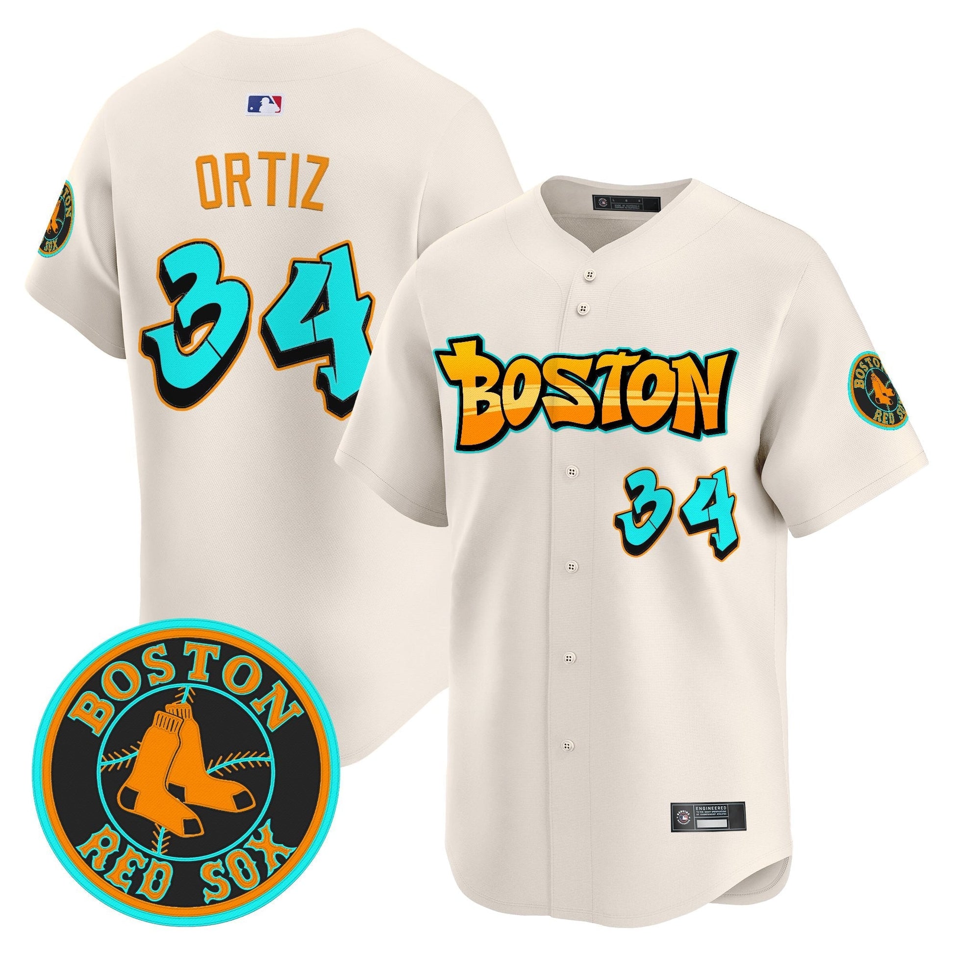 Men's Boston Red Sox 'Graffiti Streetstyle Edition' Vapor Premier Limited Jersey - All Stitched