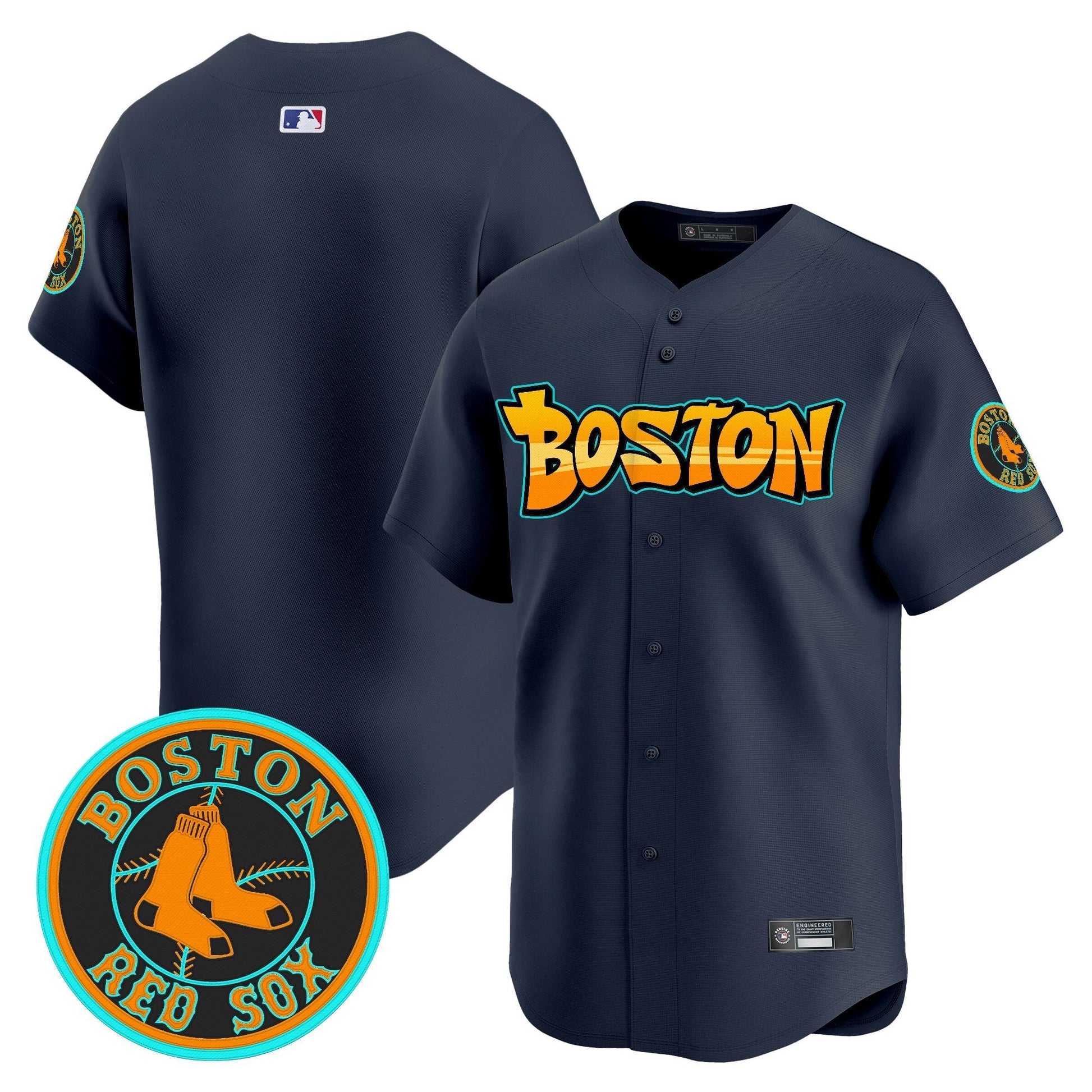 Men's Boston Red Sox 'Graffiti Streetstyle Edition' Vapor Premier Limited Jersey - All Stitched