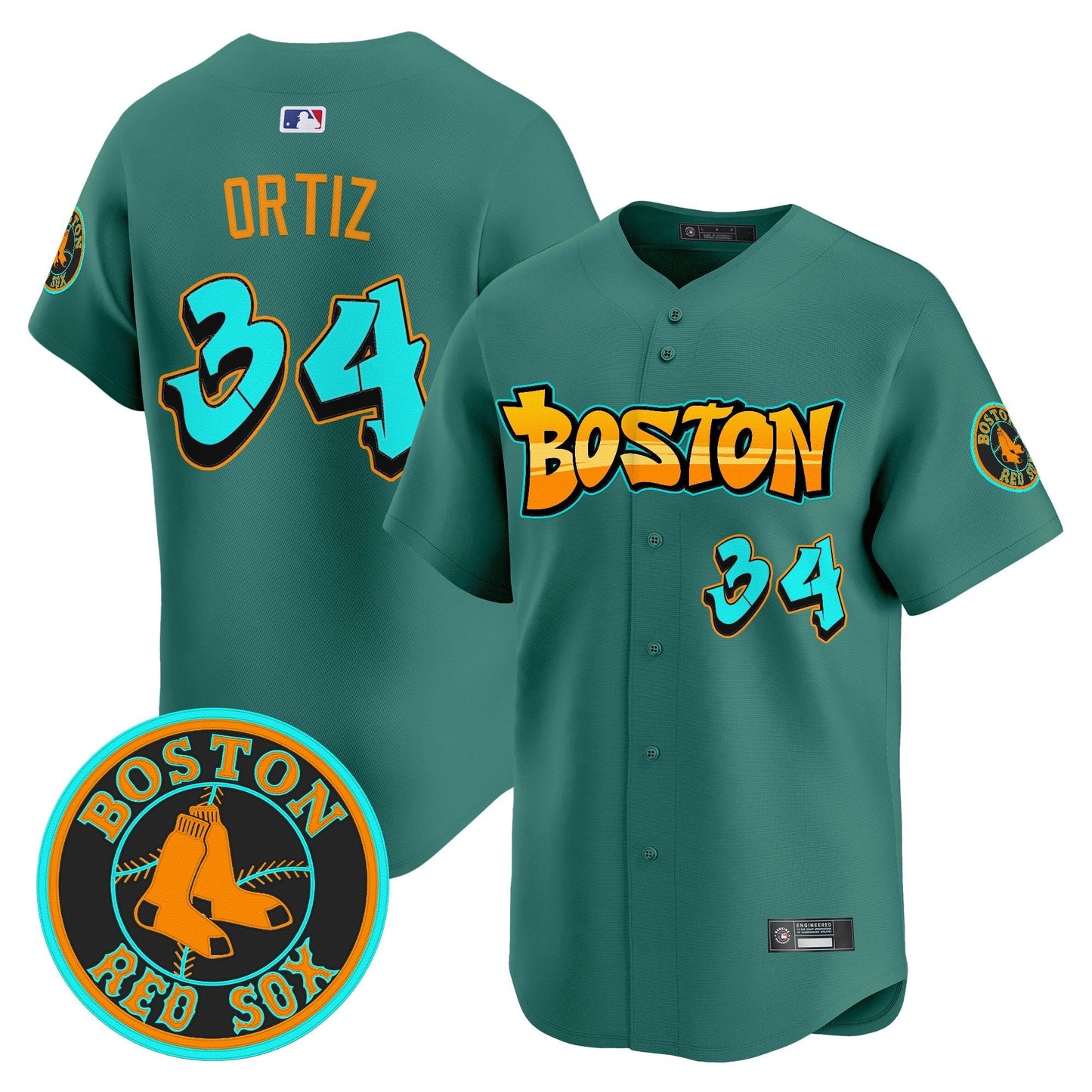 Men's Boston Red Sox 'Graffiti Streetstyle Edition' Vapor Premier Limited Jersey - All Stitched