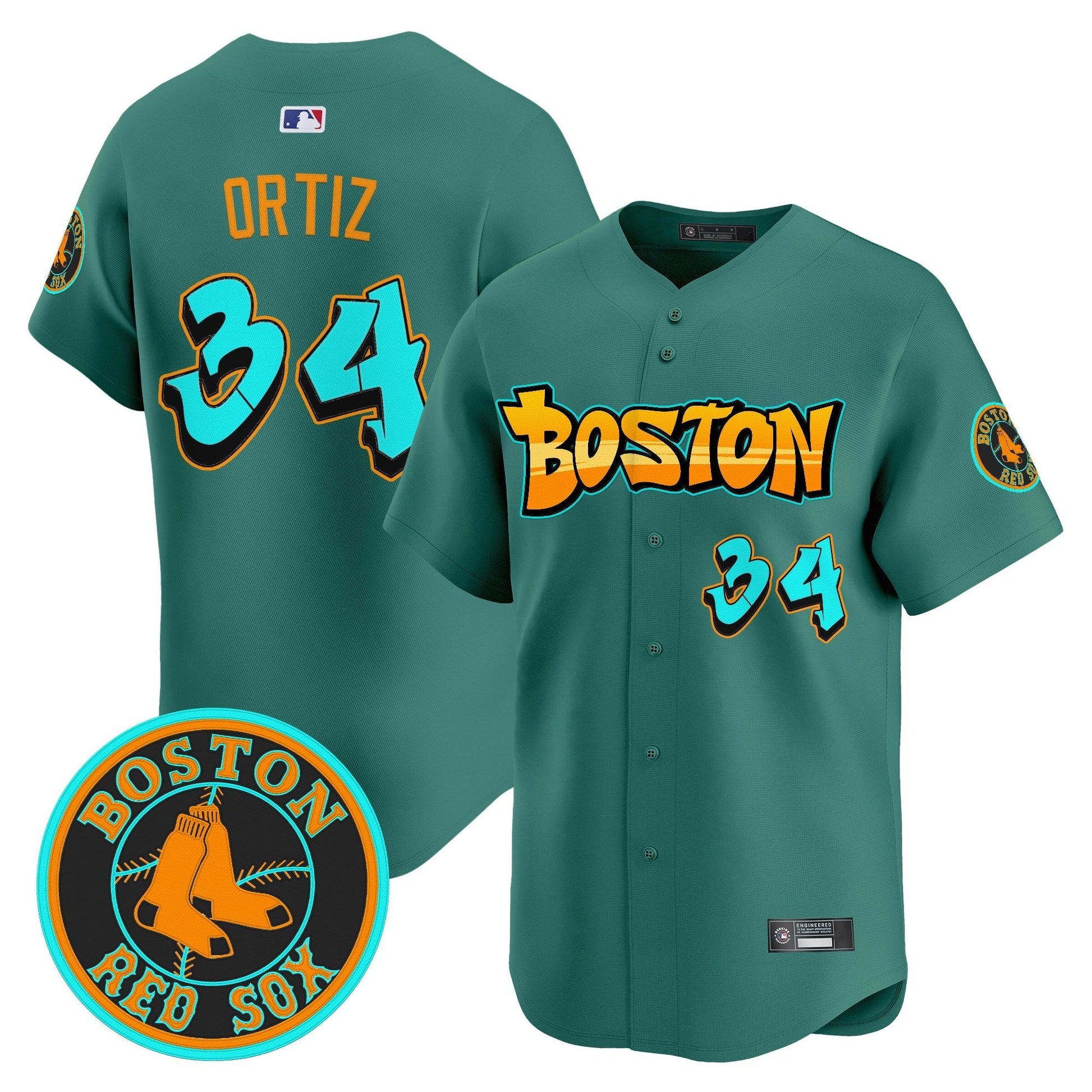 Men's Boston Red Sox 'Graffiti Streetstyle Edition' Vapor Premier Limited Jersey - All Stitched
