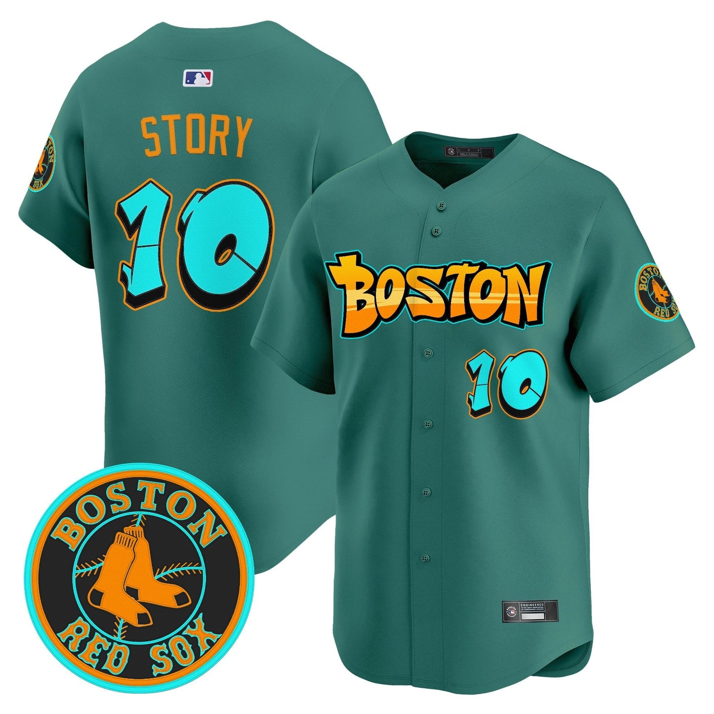 Men's Boston Red Sox 'Graffiti Streetstyle Edition' Vapor Premier Limited Jersey - All Stitched
