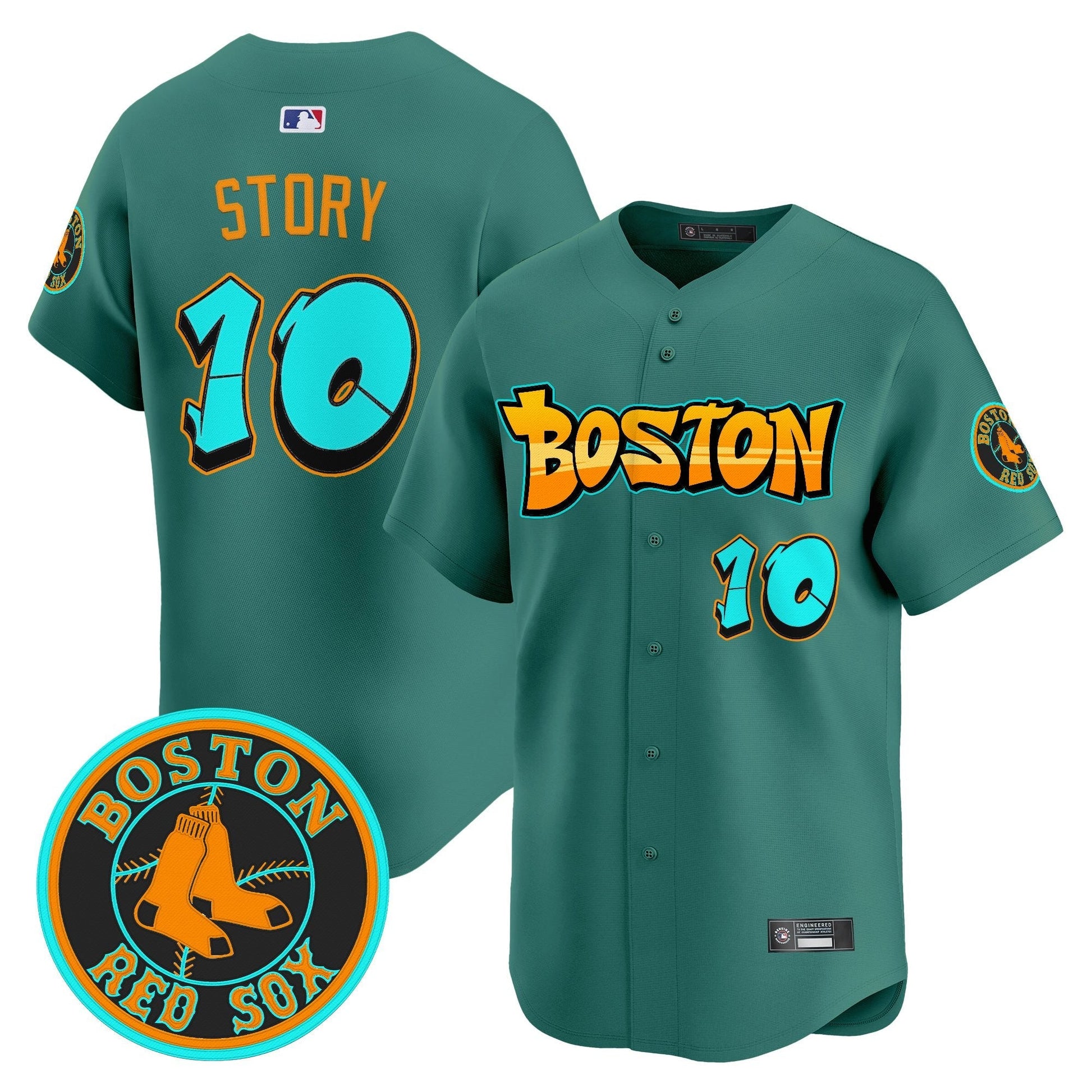 Men's Boston Red Sox 'Graffiti Streetstyle Edition' Vapor Premier Limited Jersey - All Stitched