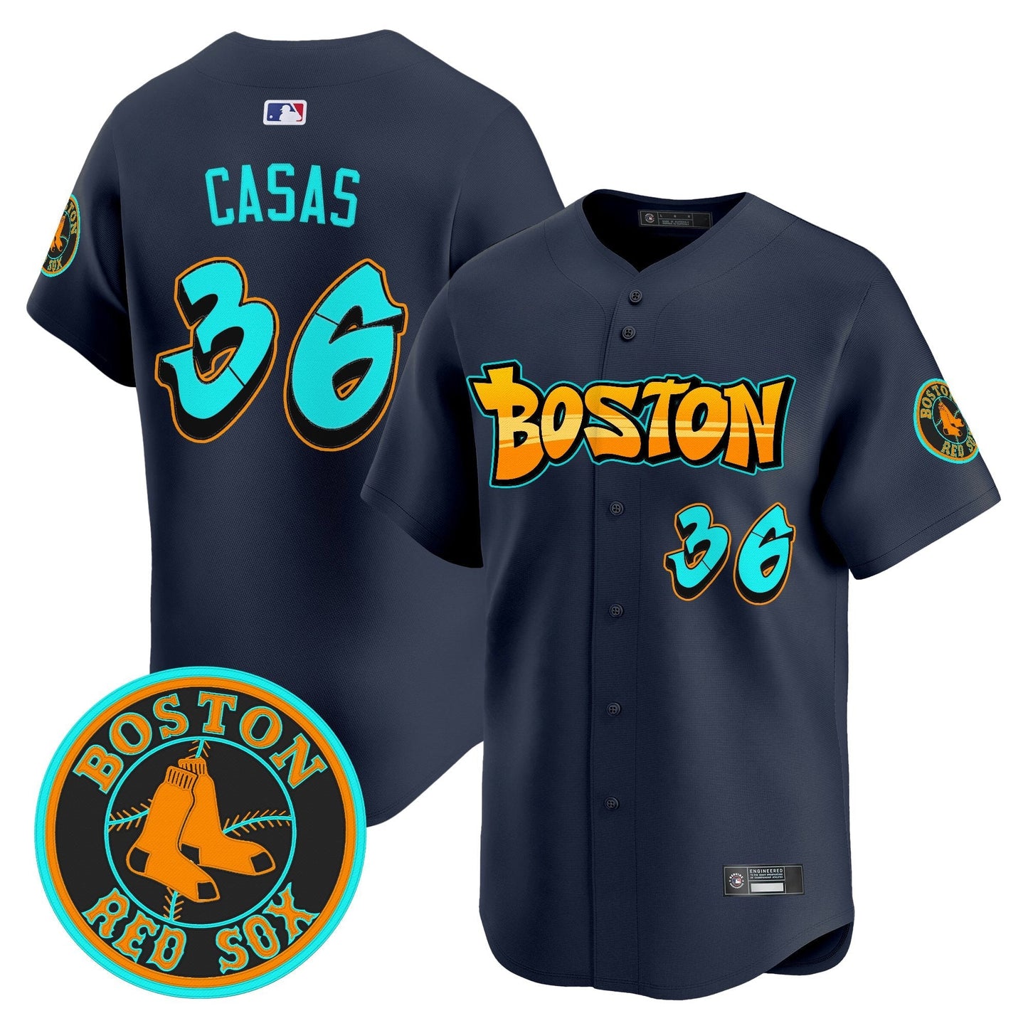 Men's Boston Red Sox 'Graffiti Streetstyle Edition' Vapor Premier Limited Jersey - All Stitched