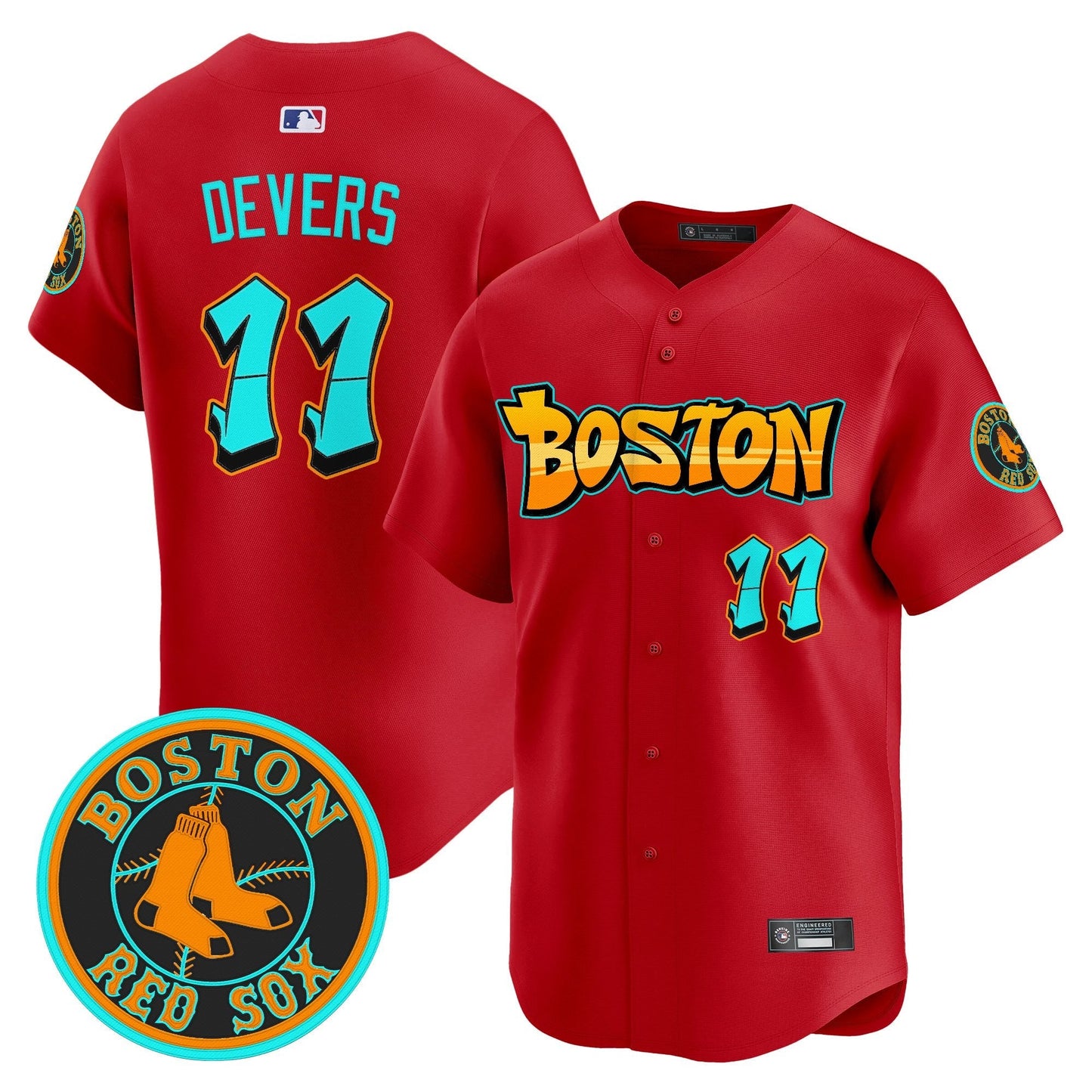 Men's Boston Red Sox 'Graffiti Streetstyle Edition' Vapor Premier Limited Jersey - All Stitched