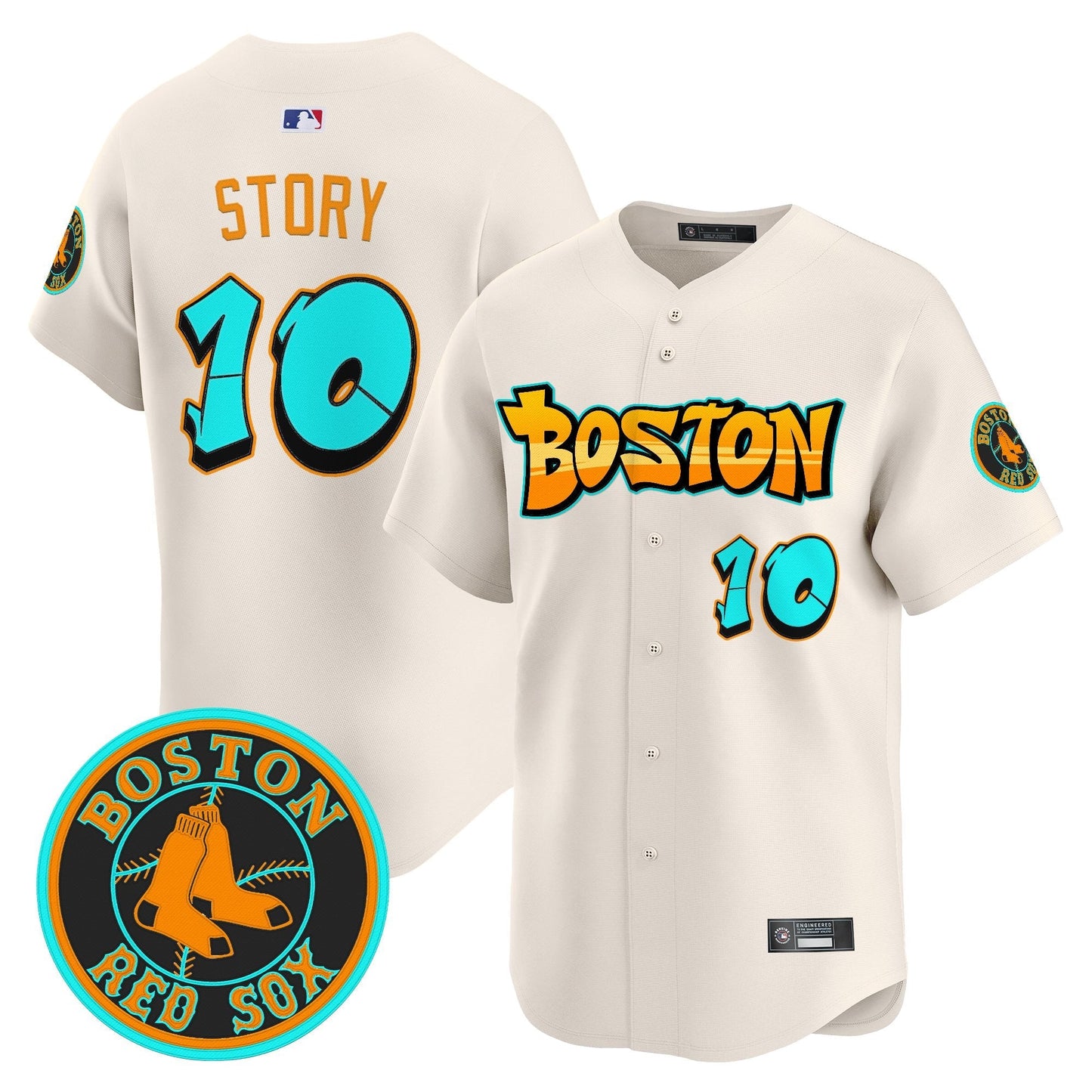 Men's Boston Red Sox 'Graffiti Streetstyle Edition' Vapor Premier Limited Jersey - All Stitched
