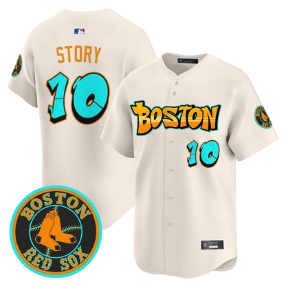 Men's Boston Red Sox 'Graffiti Streetstyle Edition' Vapor Premier Limited Jersey - All Stitched