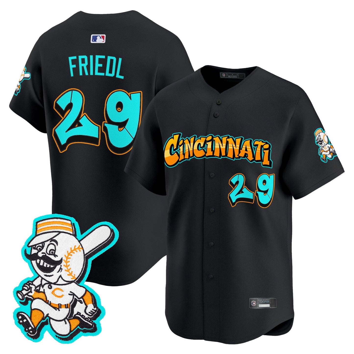 Men's Cincinnati Reds 'Graffiti Queen City Edition' Vapor Premier Limited Jersey - All Stitched