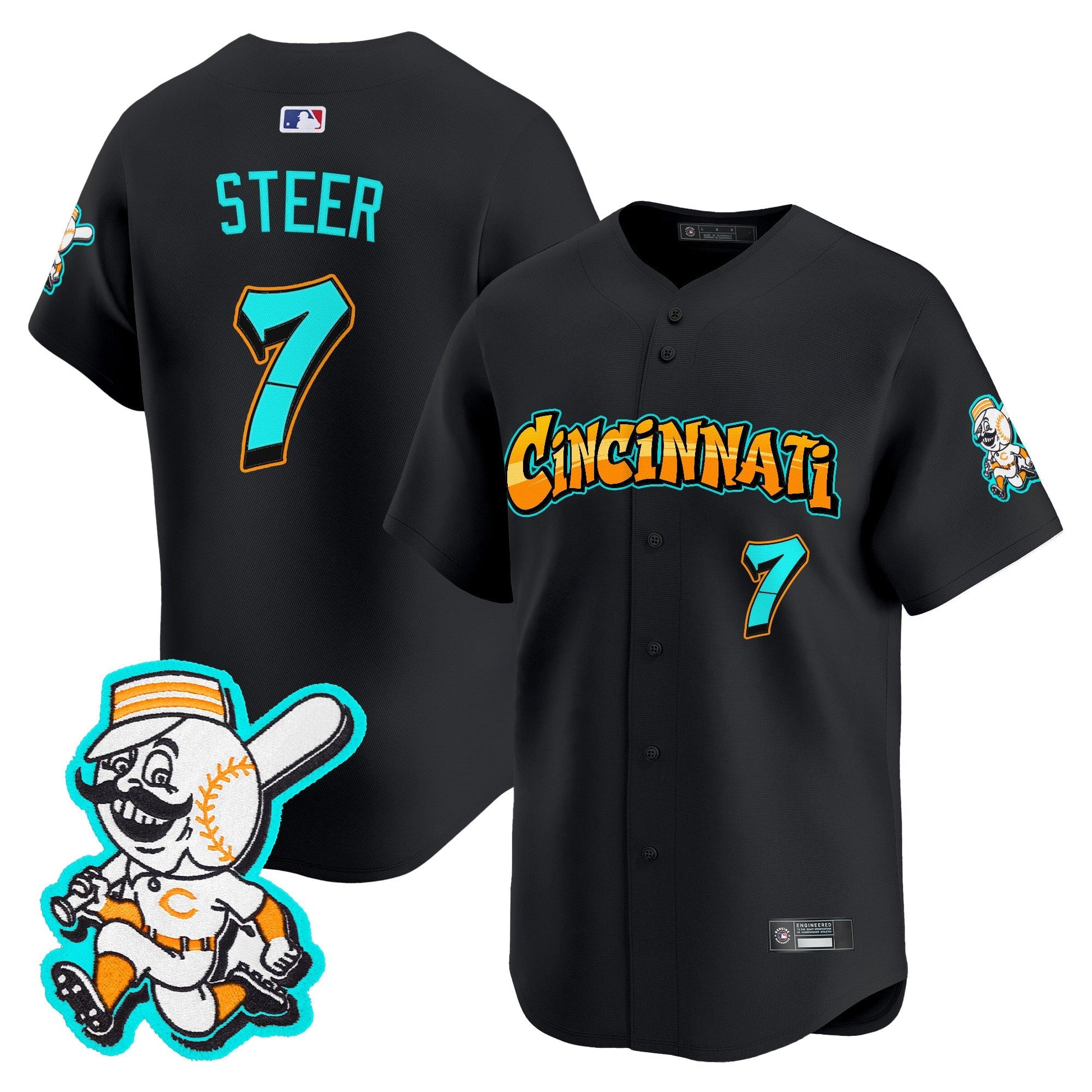 Men's Cincinnati Reds 'Graffiti Queen City Edition' Vapor Premier Limited Jersey - All Stitched